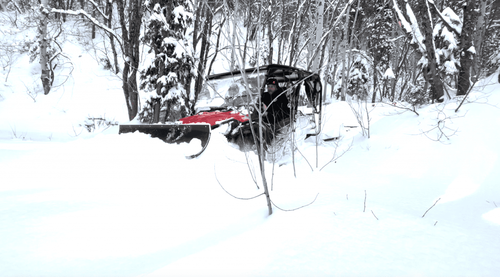 snow grooming in deep snow